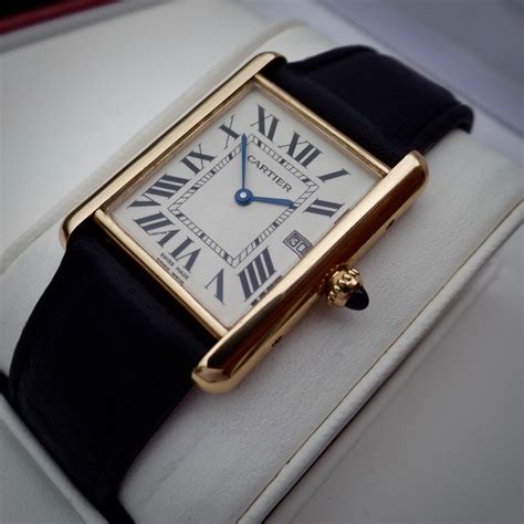 cartier mens gold watch|solid gold cartier watch.